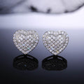 Dainty Iced Out CZ Heart Stud Earrings, Micro-Pavé Love Studs for Women Gifts | Cubic Zirconia