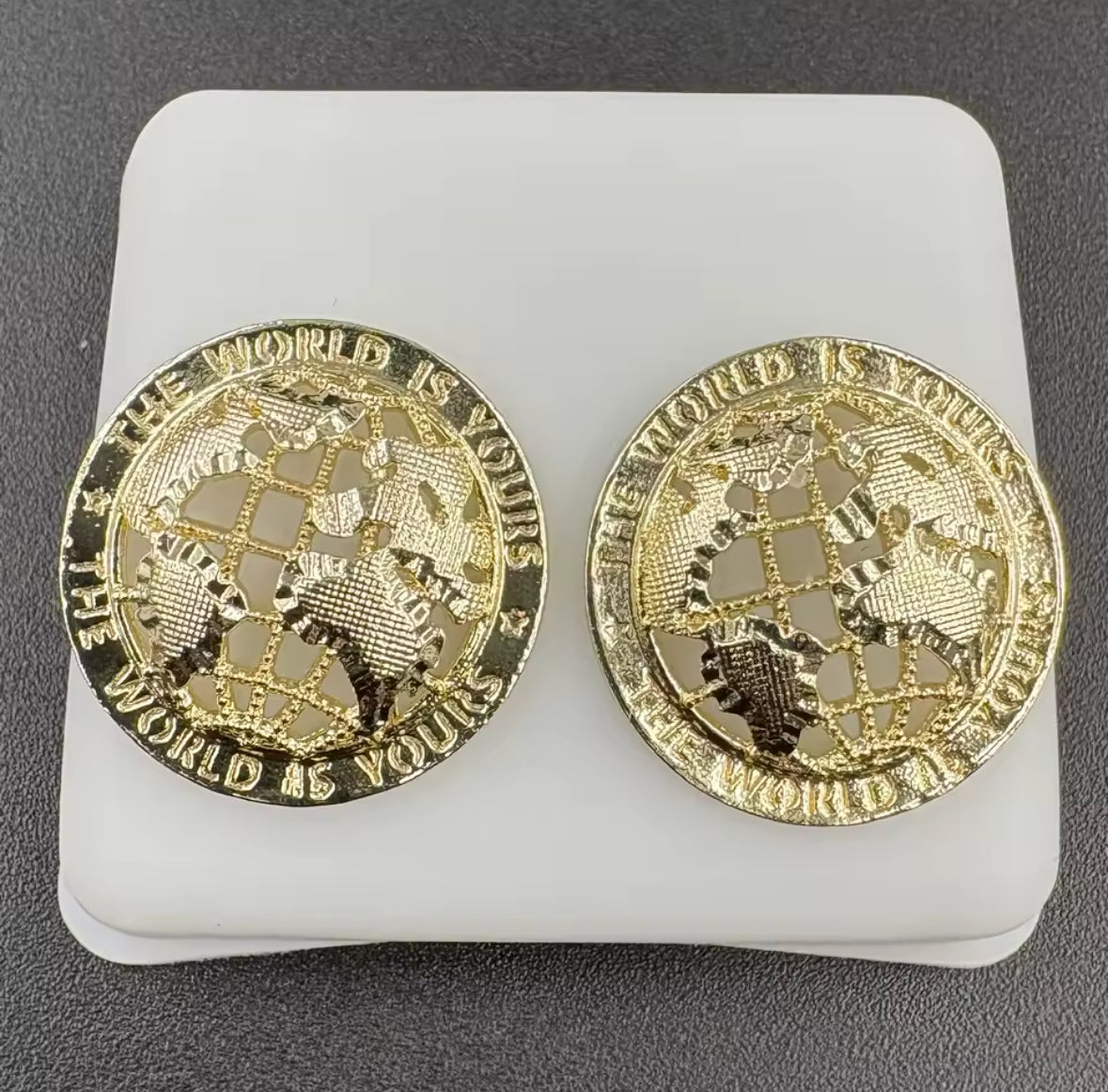 Gold nugget earrings