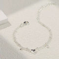 925 Sliver Plated CZ Anklet Bracelets for Women Girl Trendy New Waterproof Heart Charm Dainty Layer Chain Anklets Jewelry Gifts